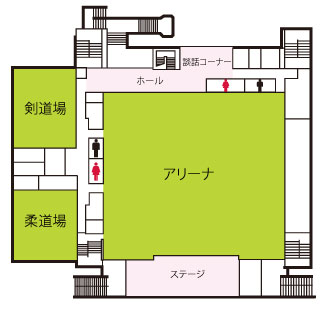 豊明市で子どもから高齢者まで幅広い世代を対象とした各種スポーツ教室・トレーニングルームの貸し出しを実施している豊明市福祉体育館の2F施設紹介